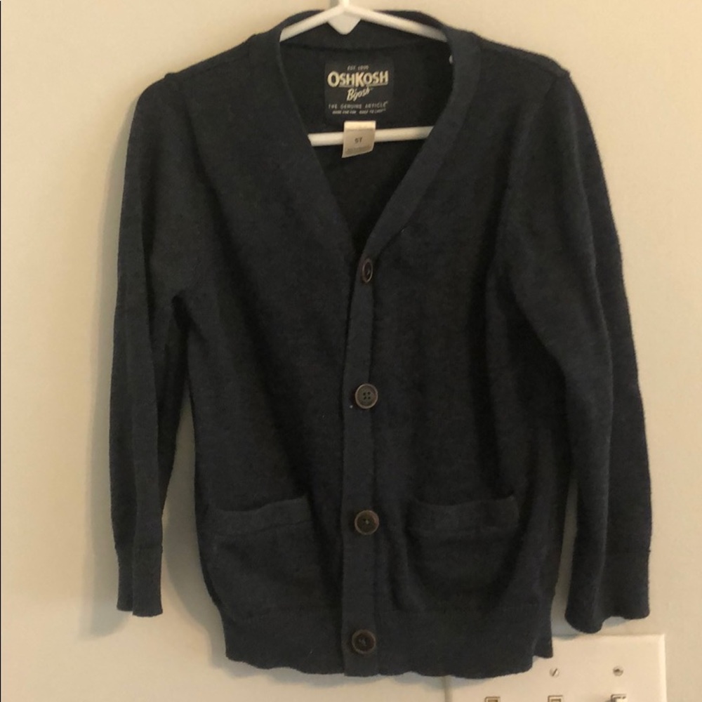 Toddler boys blue cardigan sweater